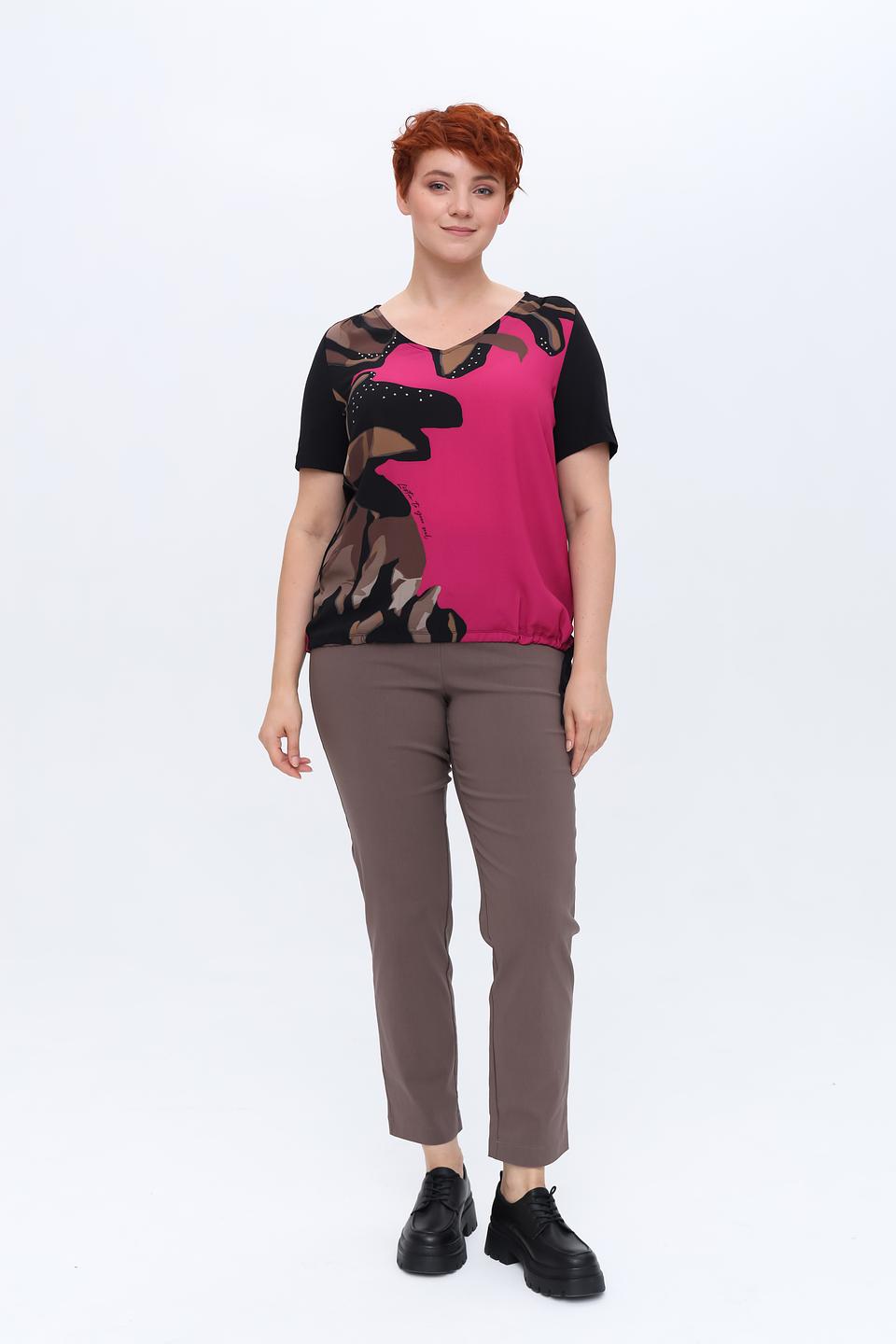 Блуза Samoon с принтом фуксия