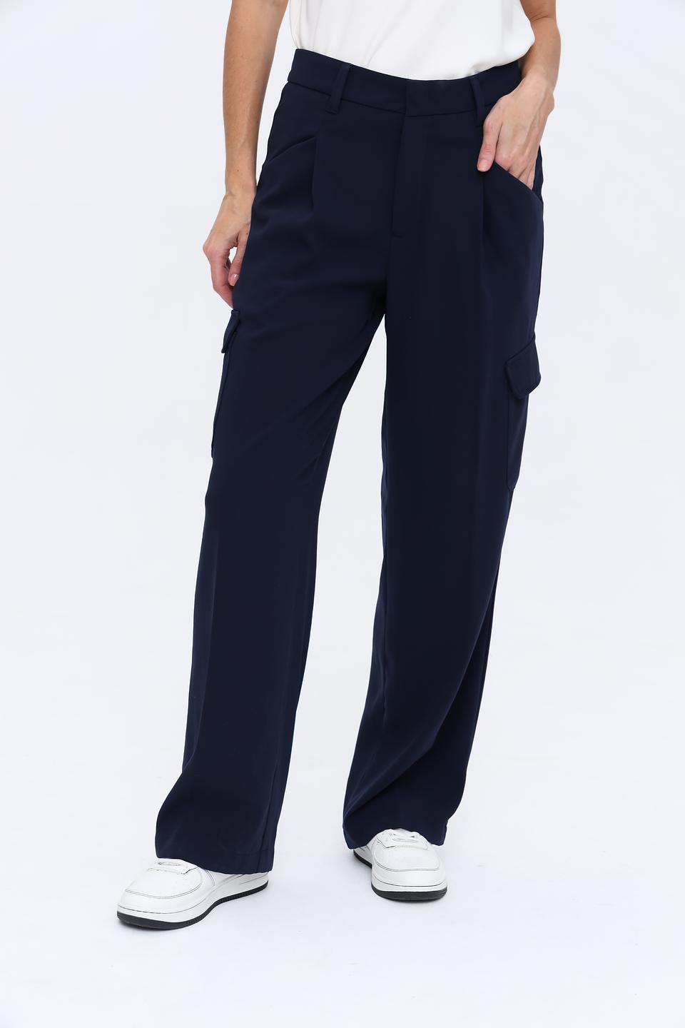 Брюки палаццо Oui тёмно-синие