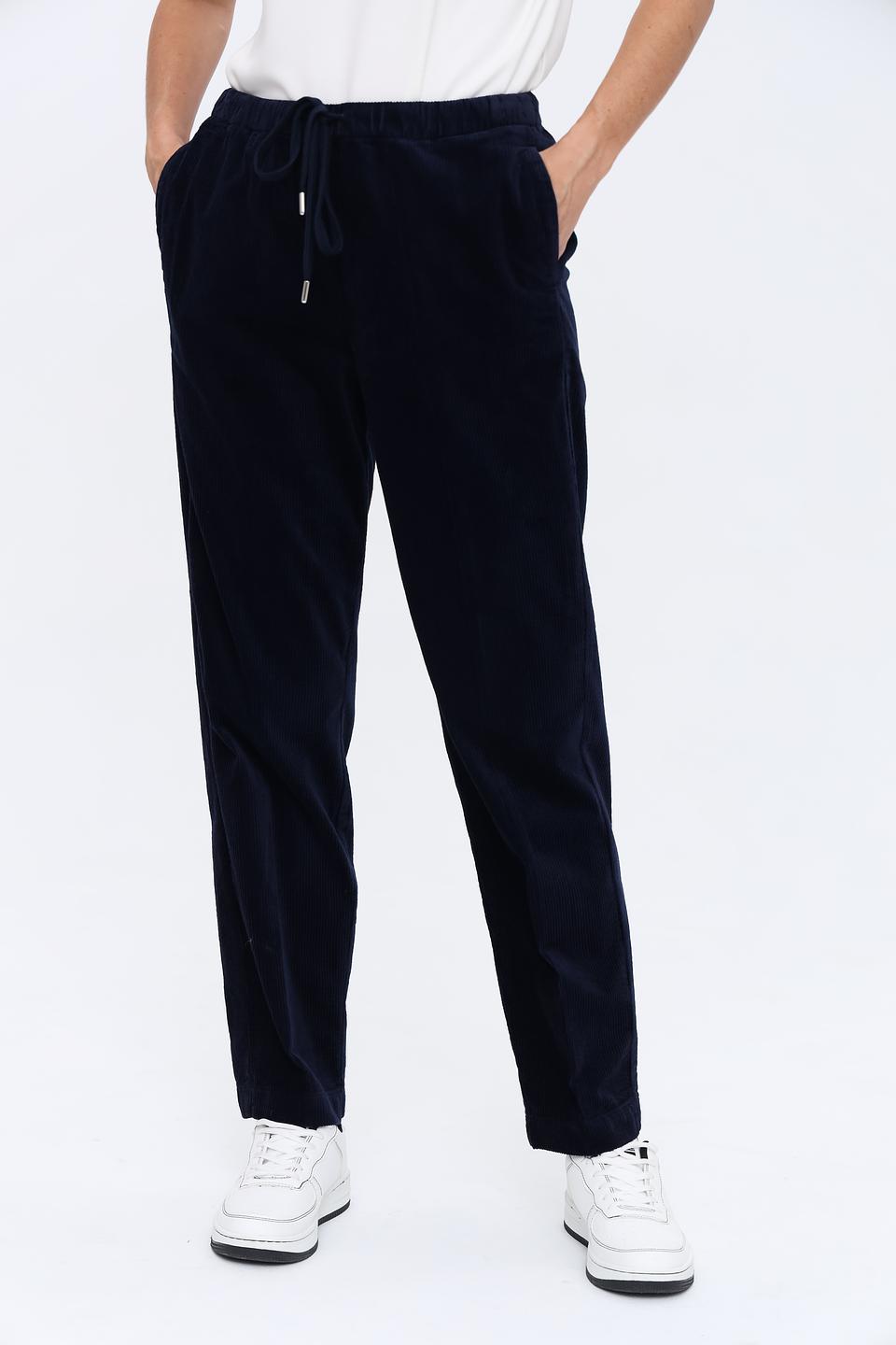 Брюки вельветовые Oui тёмно-синие