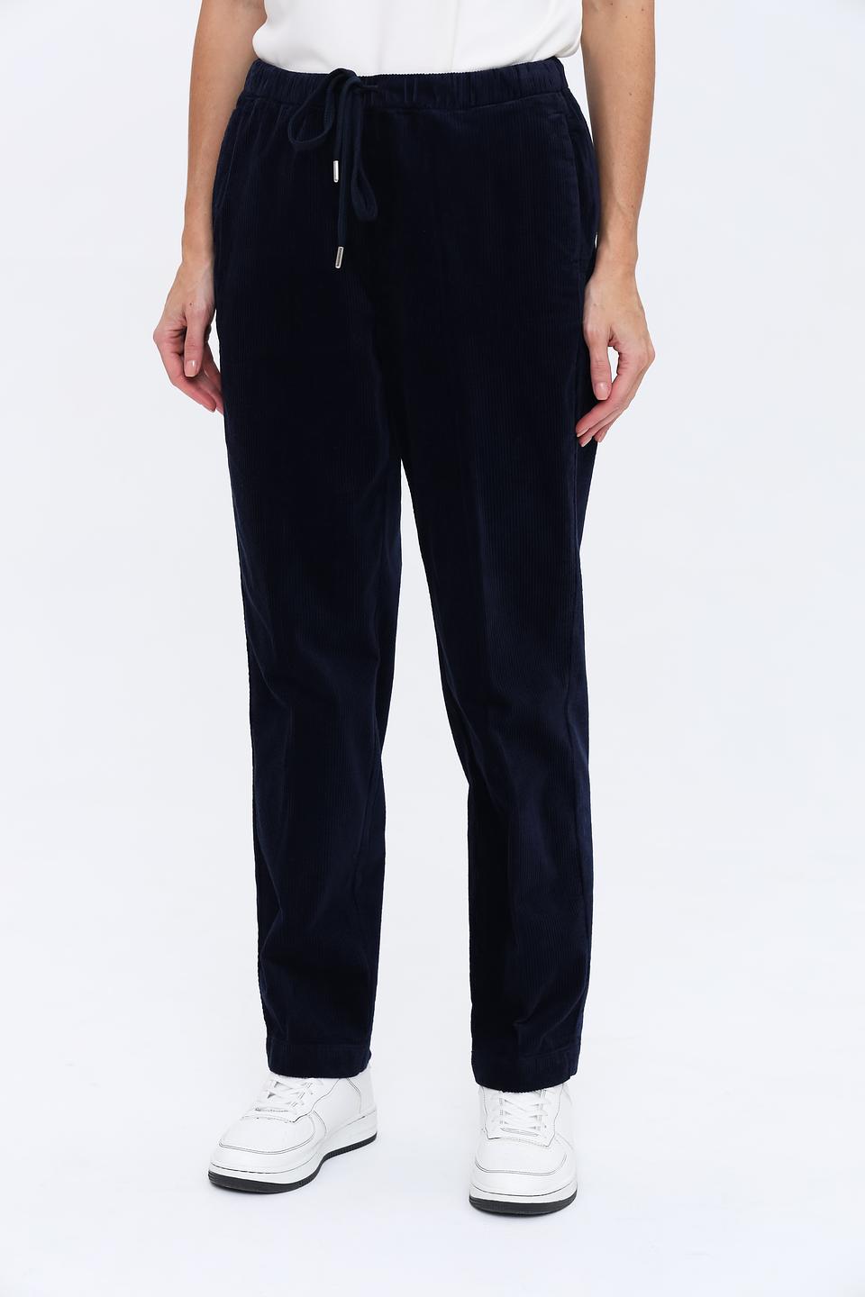 Брюки вельветовые Oui тёмно-синие