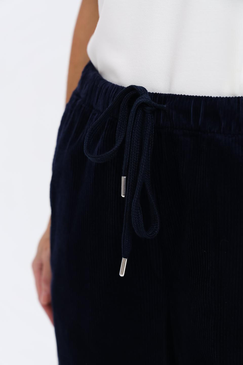 Брюки вельветовые Oui тёмно-синие