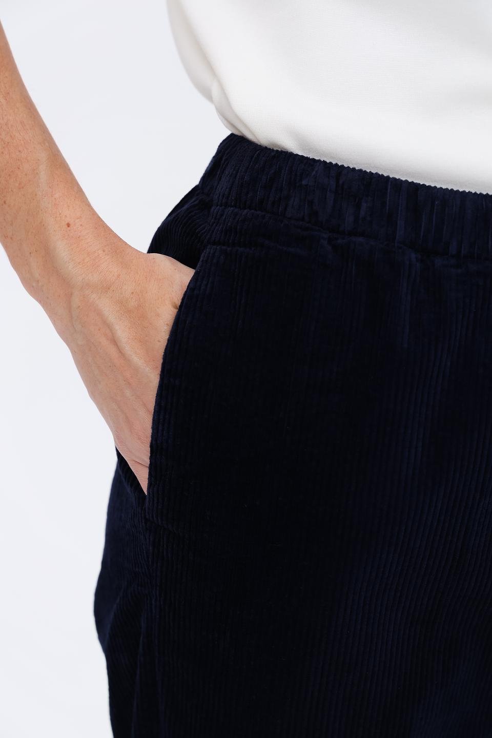 Брюки вельветовые Oui тёмно-синие