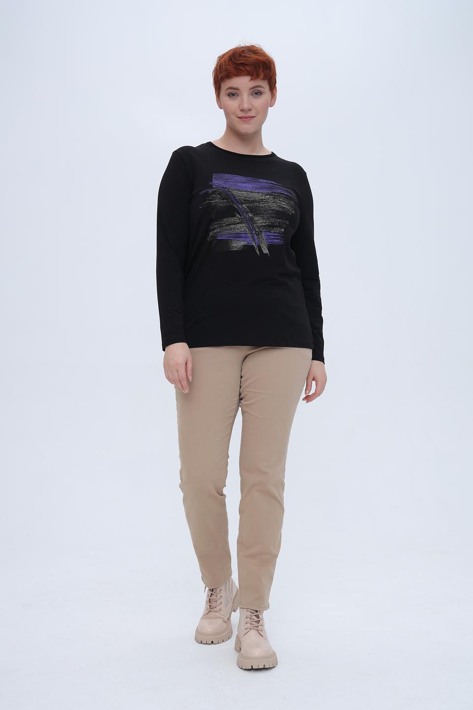 Лонгслив Bianca с принтом чёрный