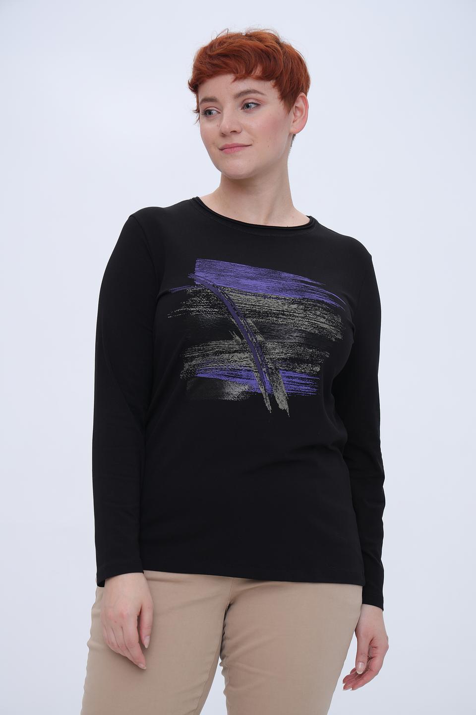 Лонгслив Bianca с принтом чёрный