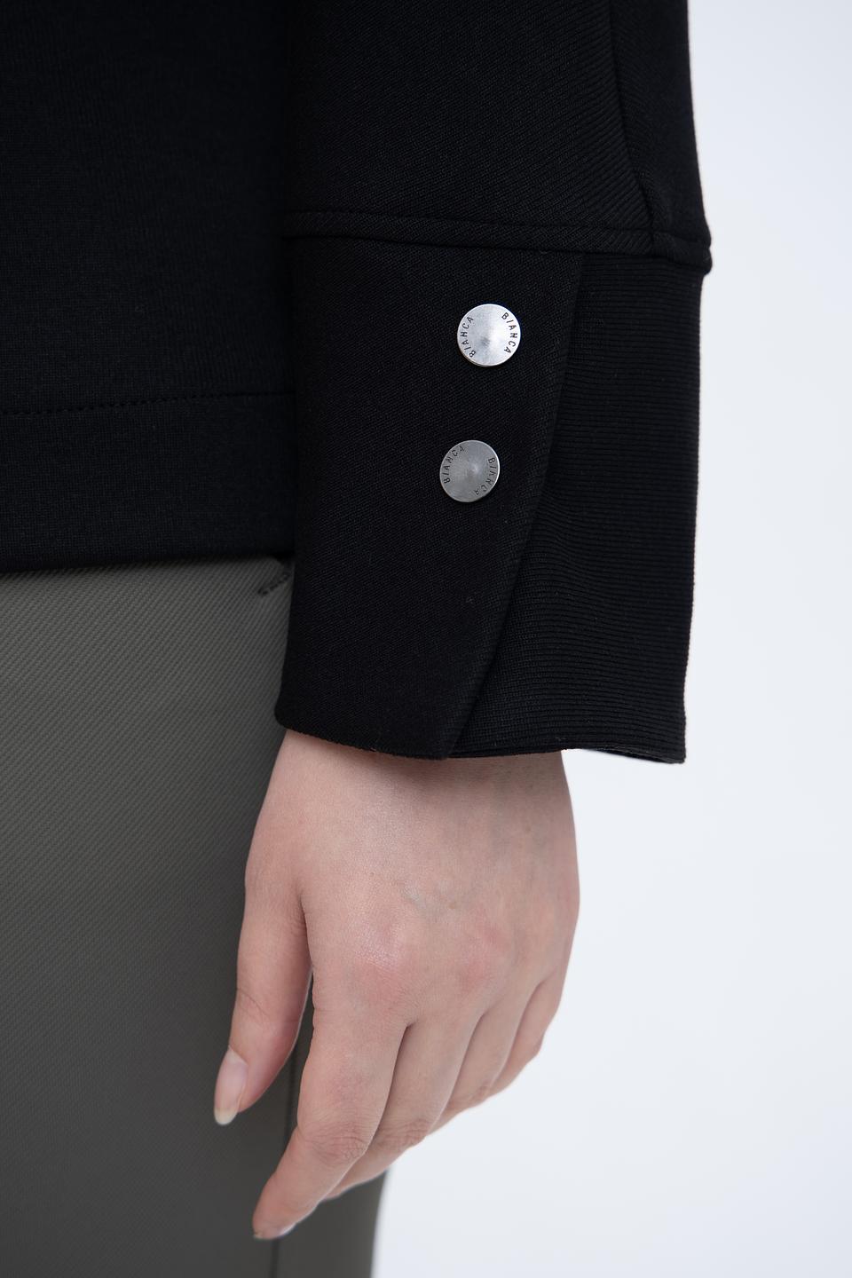 Пуловер Bianca чёрный с манжетами