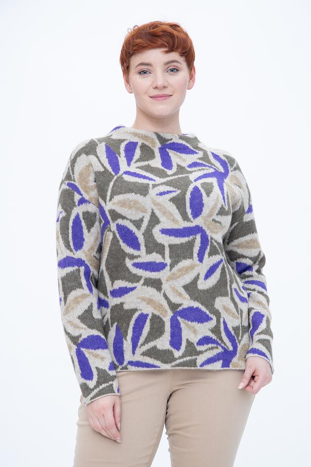 Пуловер Bianca с узором оливковый