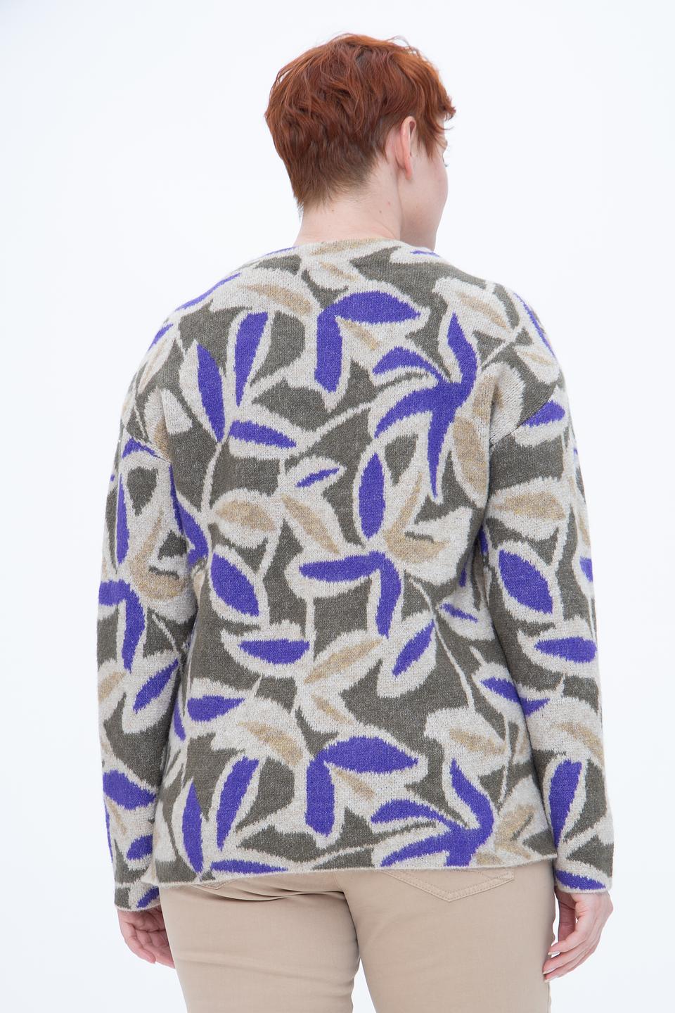 Пуловер Bianca с узором оливковый