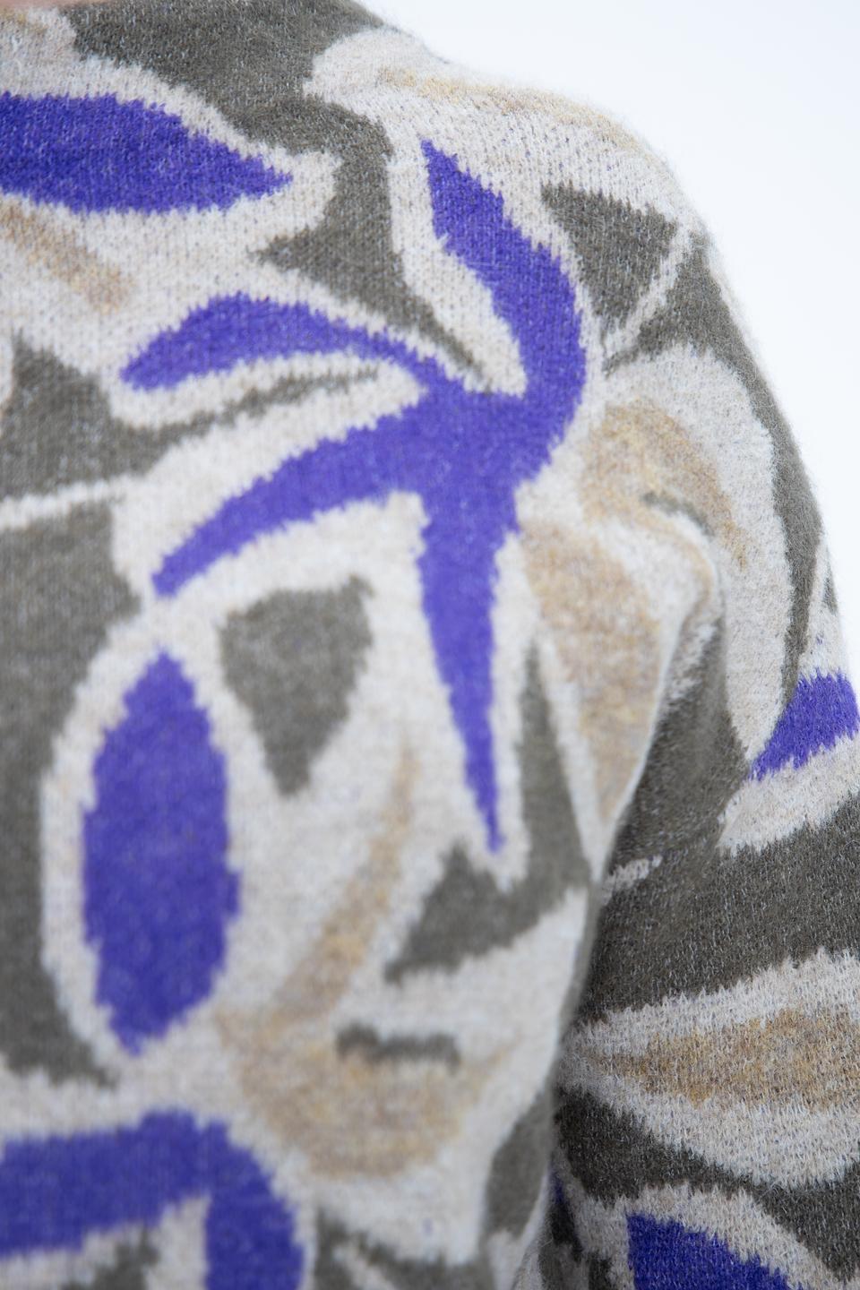 Пуловер Bianca с узором оливковый