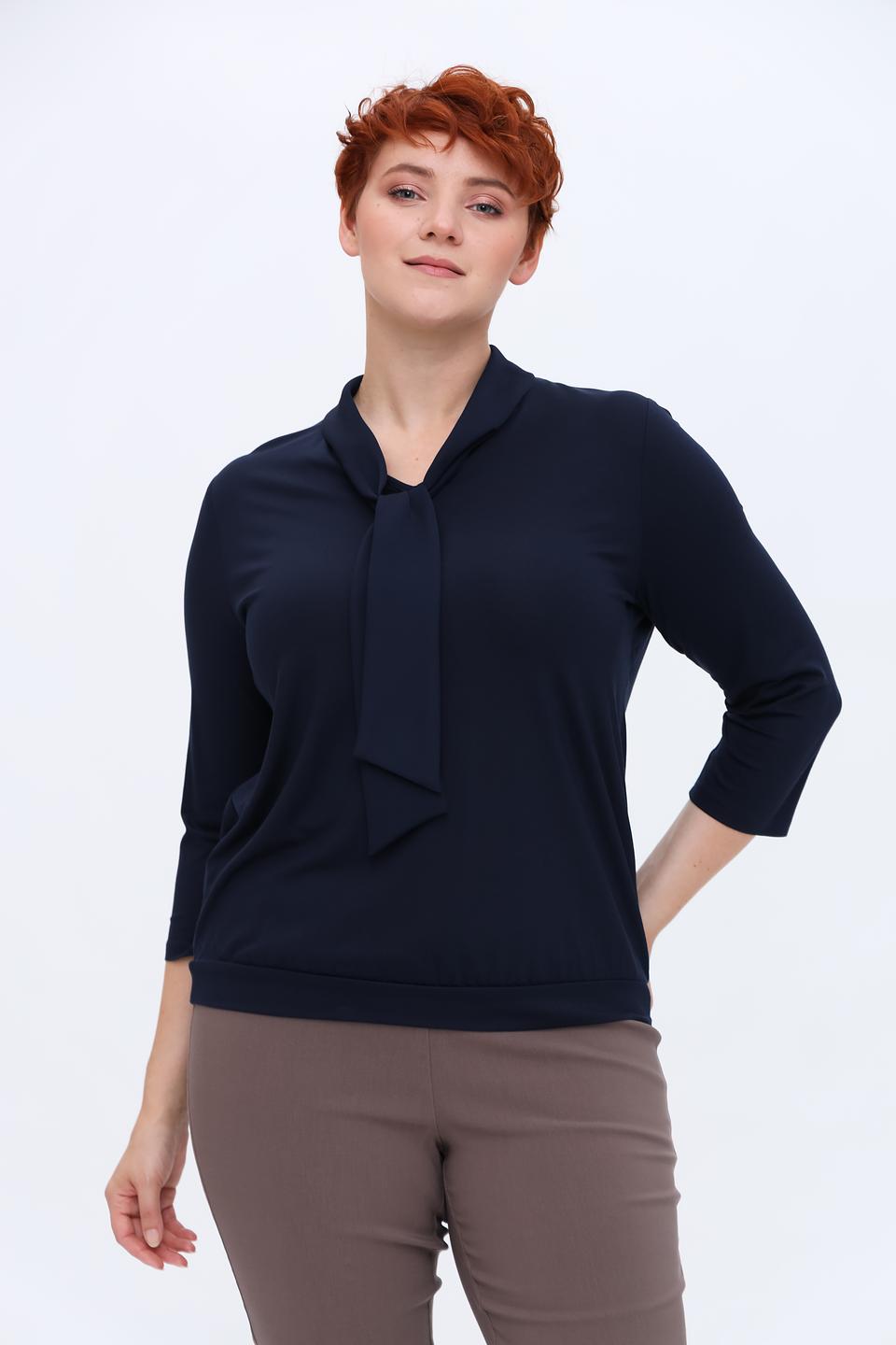 Блуза Frank Walder с завязкой темно-синяя