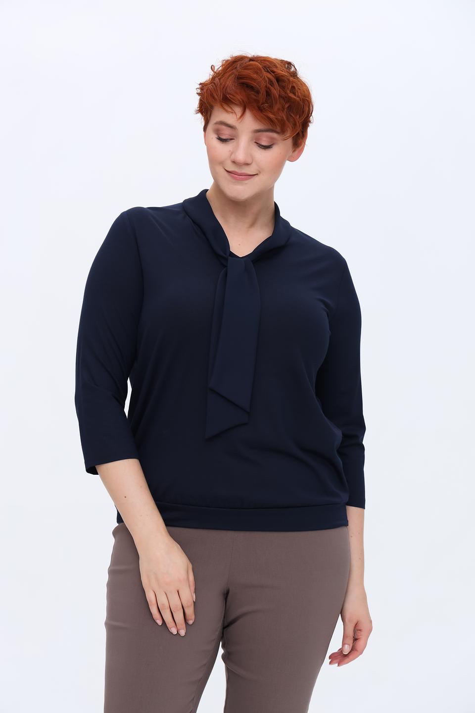 Блуза Frank Walder с завязкой темно-синяя