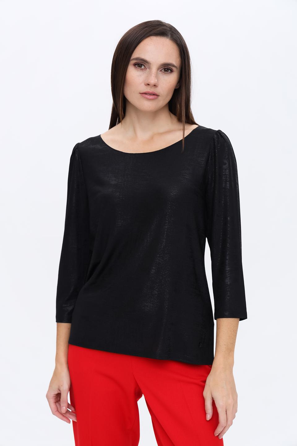 Лонгслив Monari чёрный с текстурой