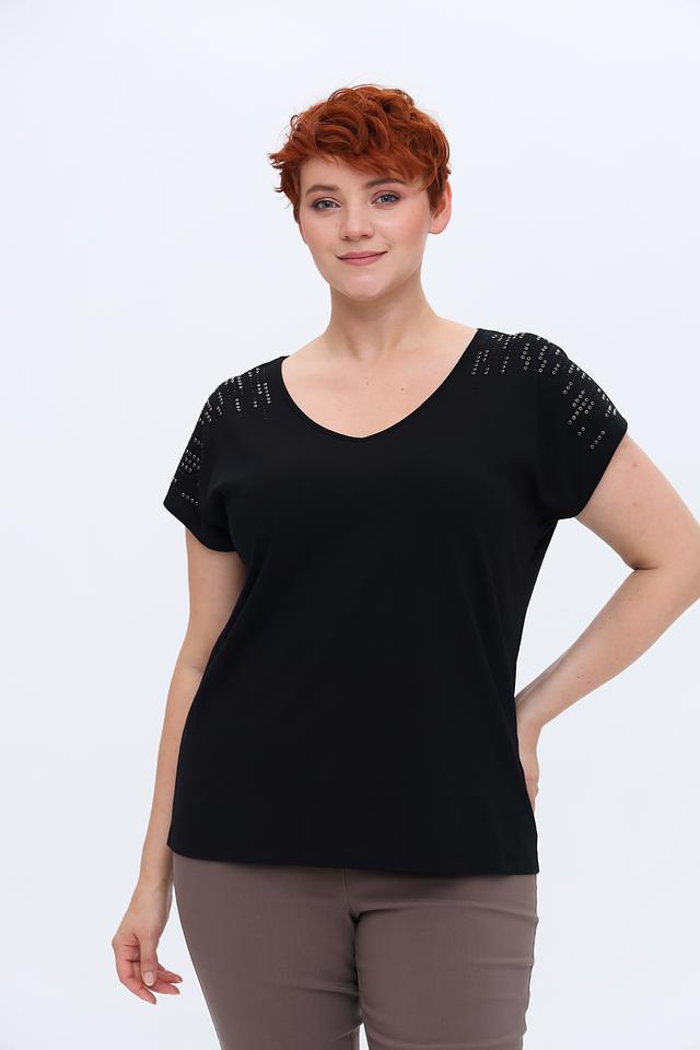 Футболка Via Appia DUE чёрная с декором