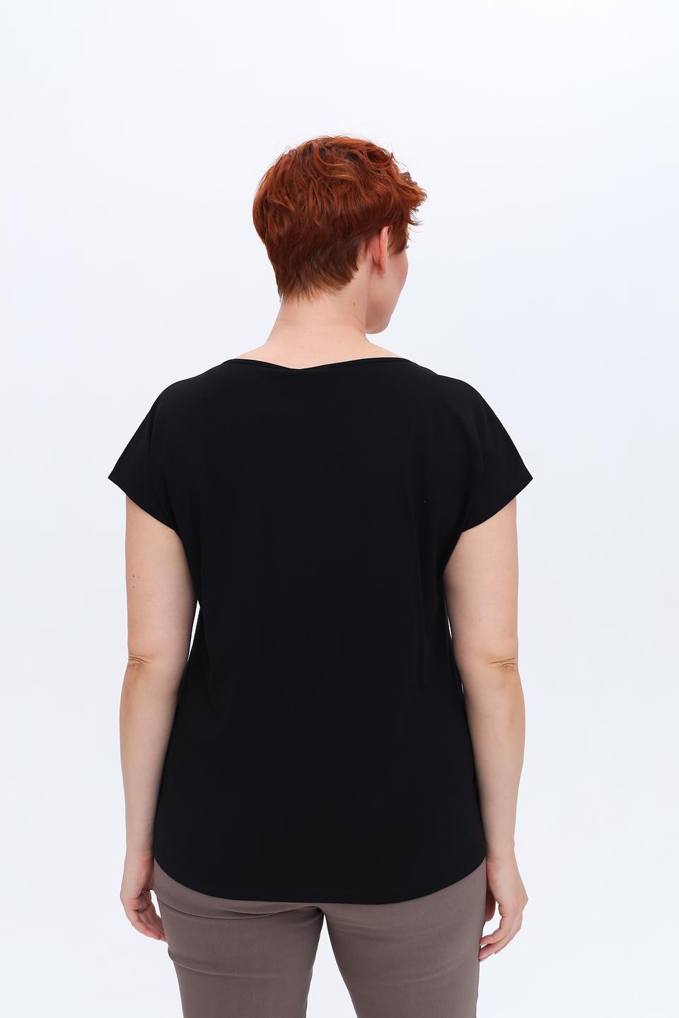 Футболка Via Appia DUE чёрная с декором