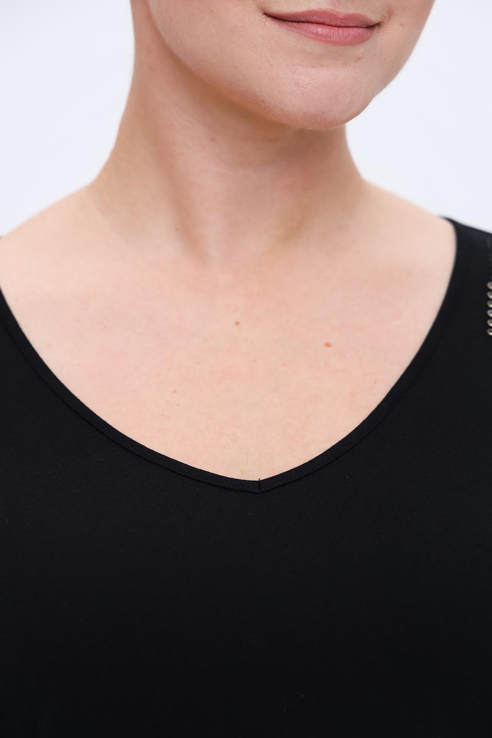 Футболка Via Appia DUE чёрная с декором