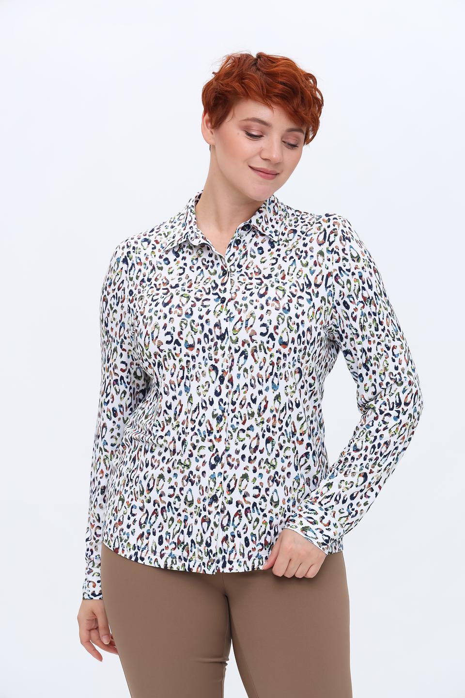 Рубашка Erfo с леопардовым принтом