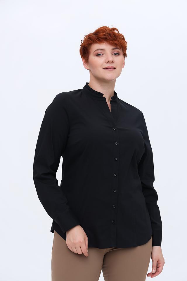 Рубашка Erfo с воротником-стойкой чёрная