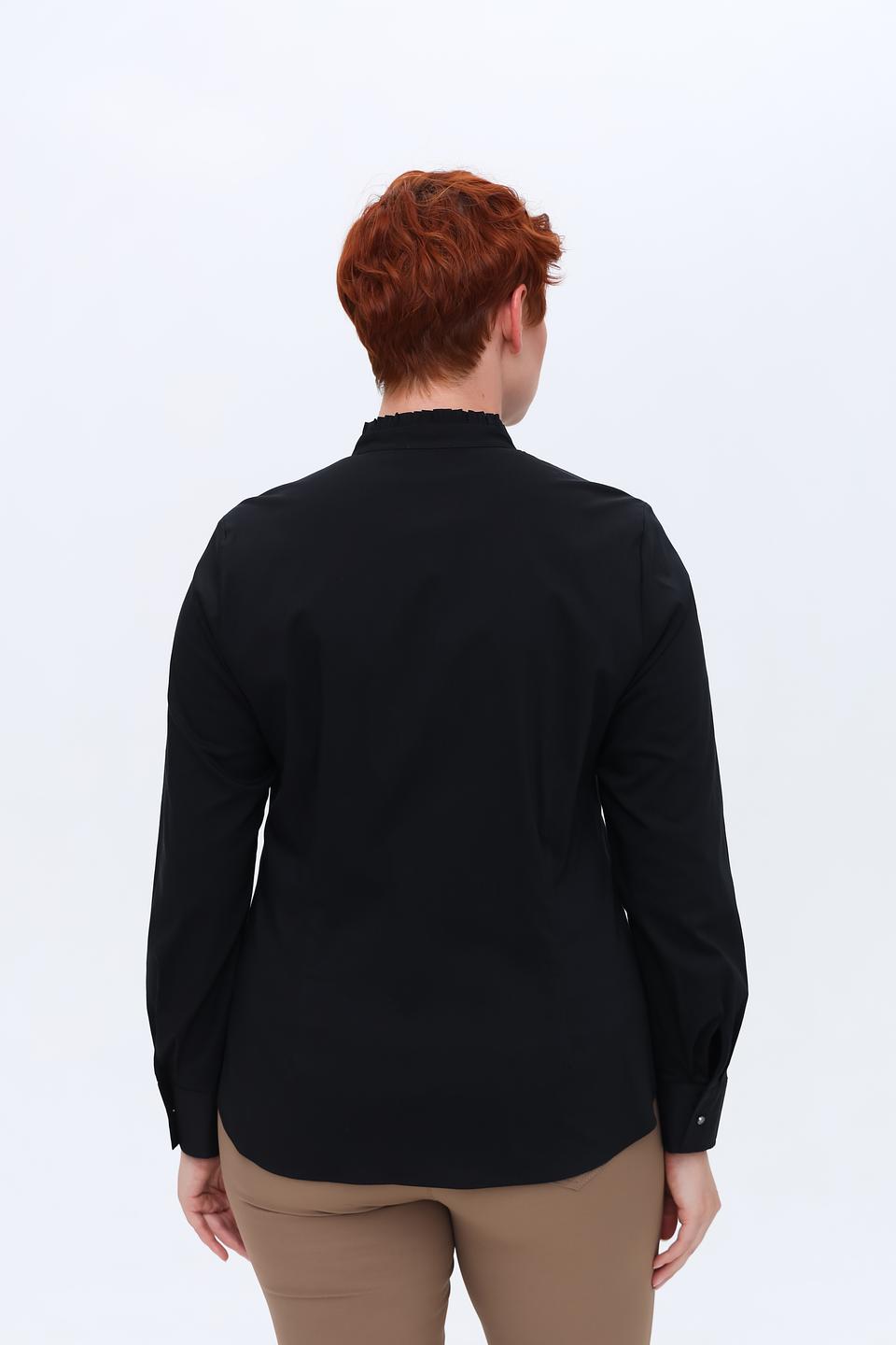 Рубашка Erfo с воротником-стойкой чёрная