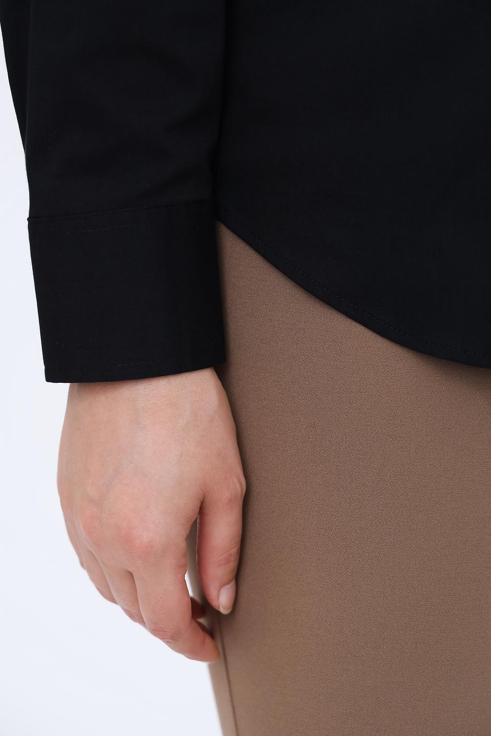 Рубашка Erfo с воротником-стойкой чёрная