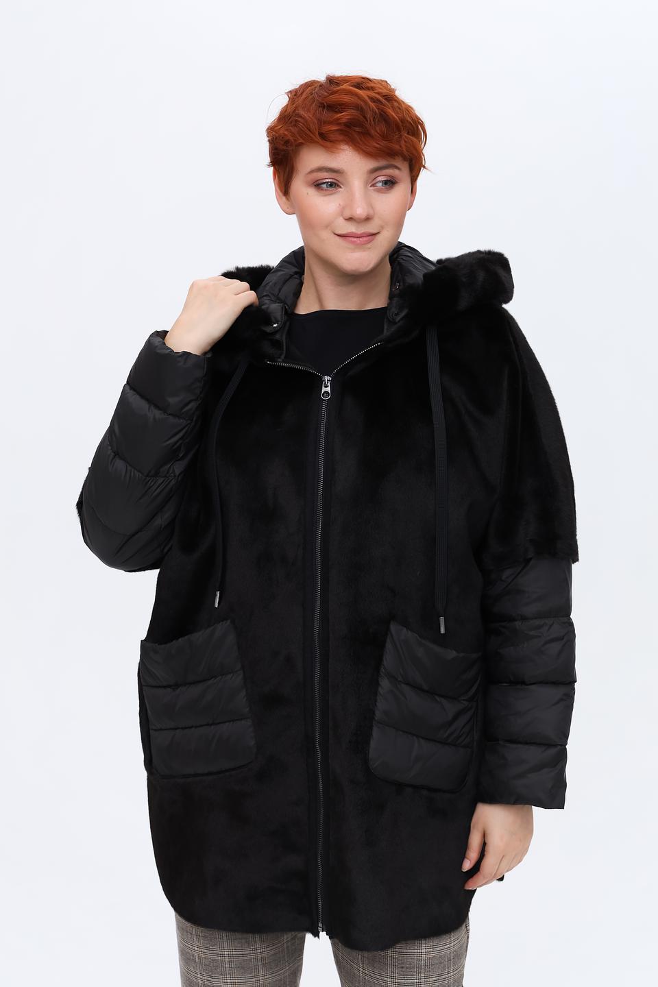 Пальто Milestone стеганые вставки черное