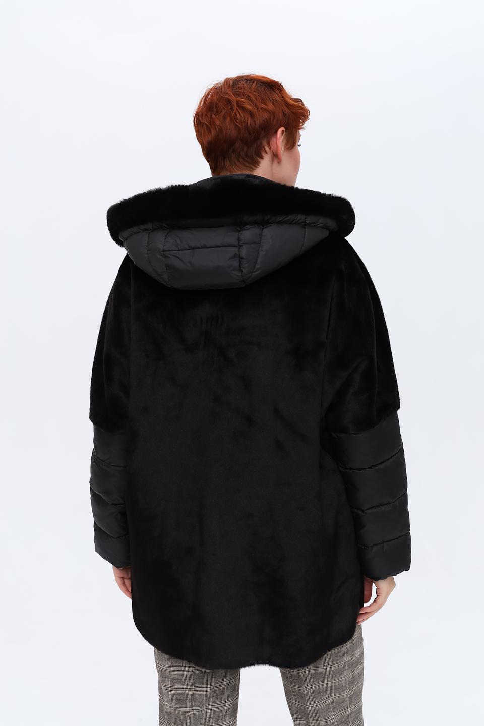 Пальто Milestone стеганые вставки черное