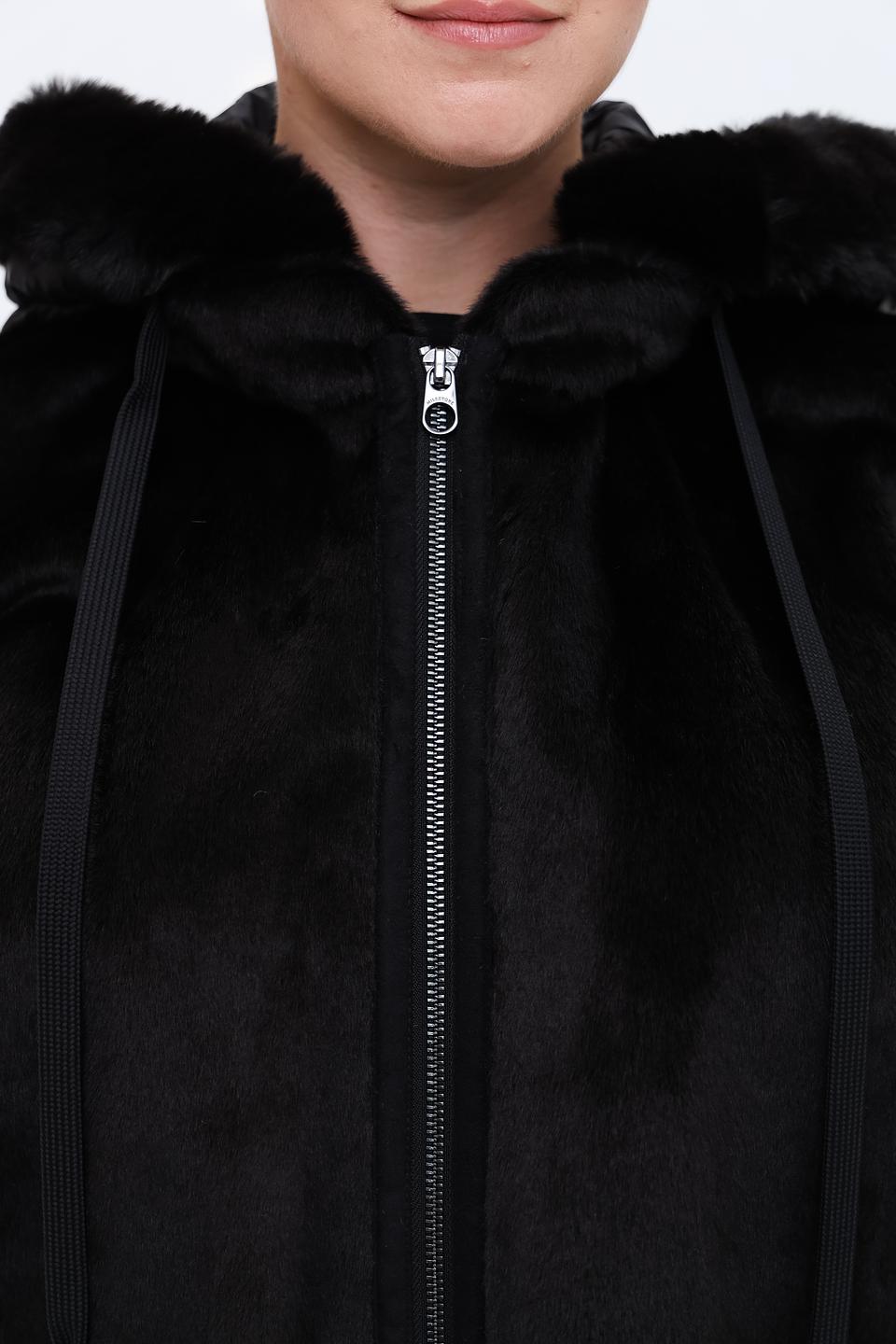 Пальто Milestone стеганые вставки черное