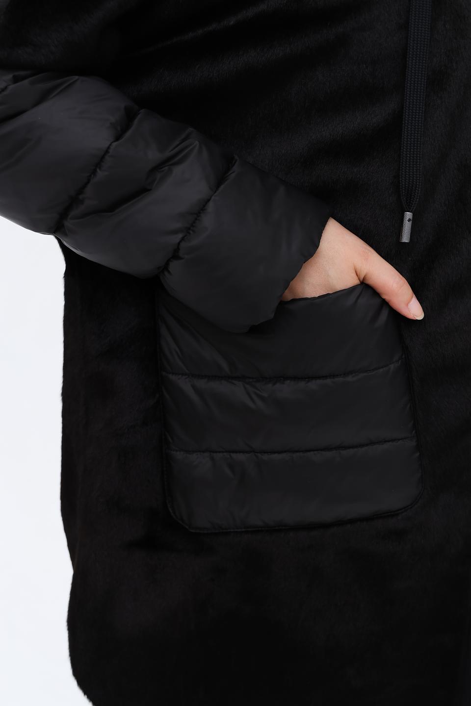 Пальто Milestone стеганые вставки черное