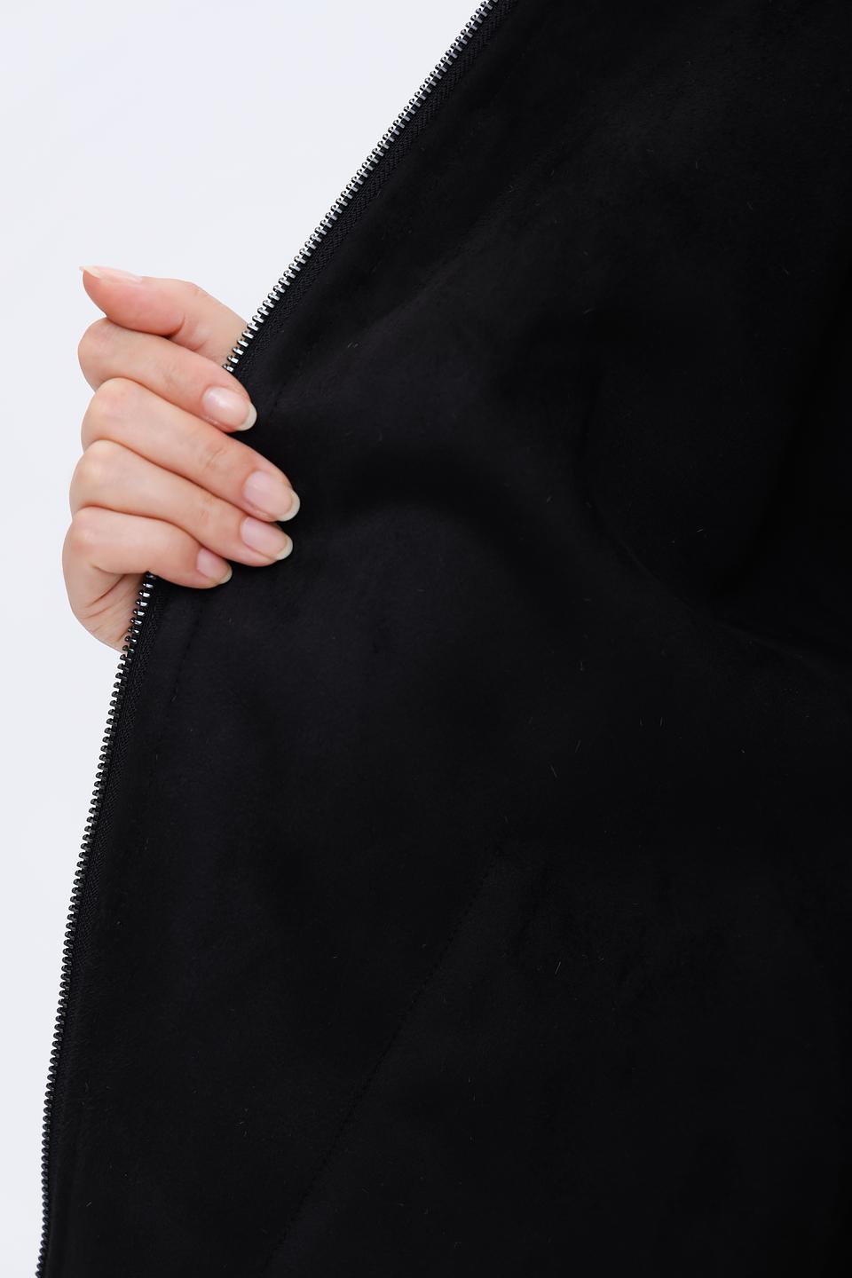 Пальто Milestone стеганые вставки черное