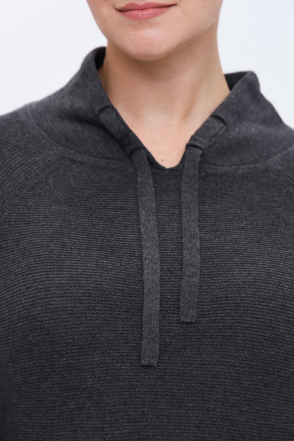 Пуловер Doris Streich с капюшоном серый