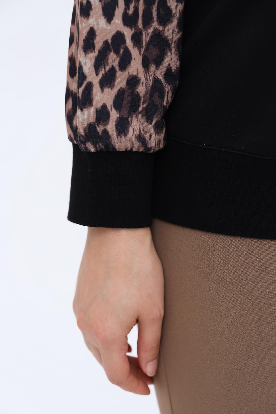 Пуловер Samoon с леопардовыми рукавами