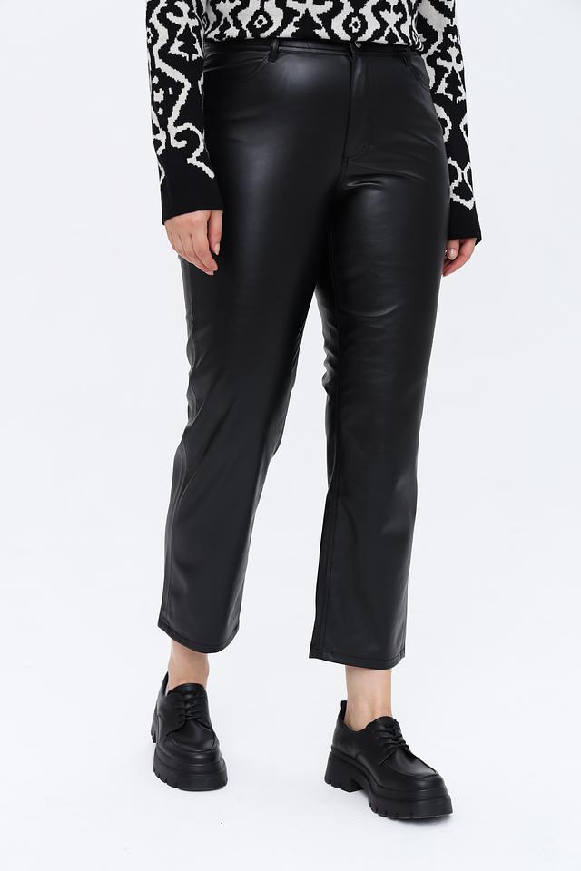 Брюки Taifun из экокожи чёрные
