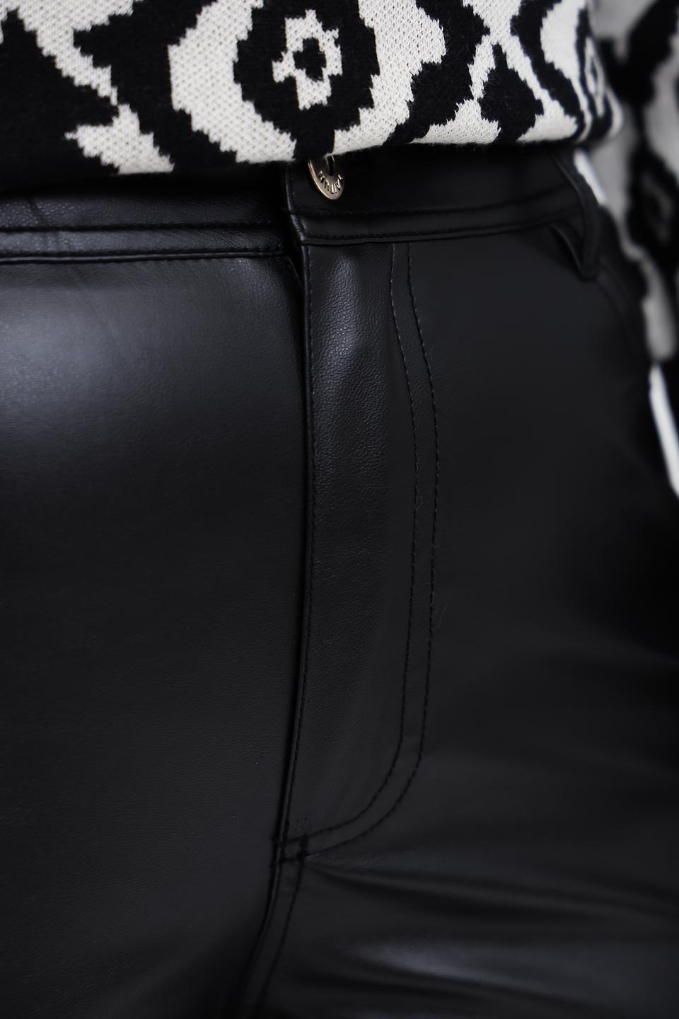 Брюки Taifun из экокожи чёрные