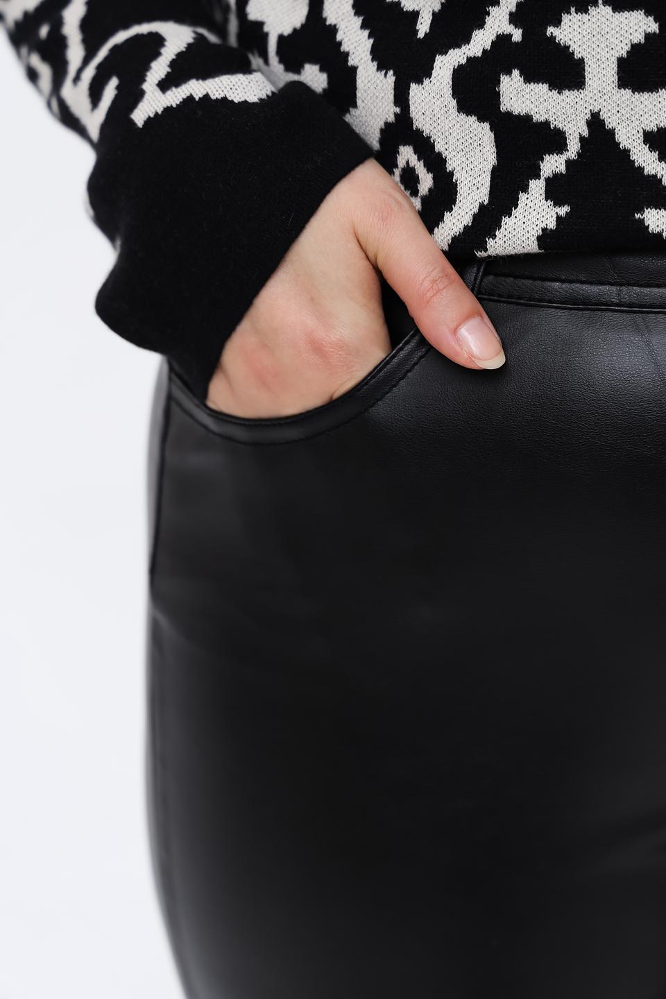 Брюки Taifun из экокожи чёрные