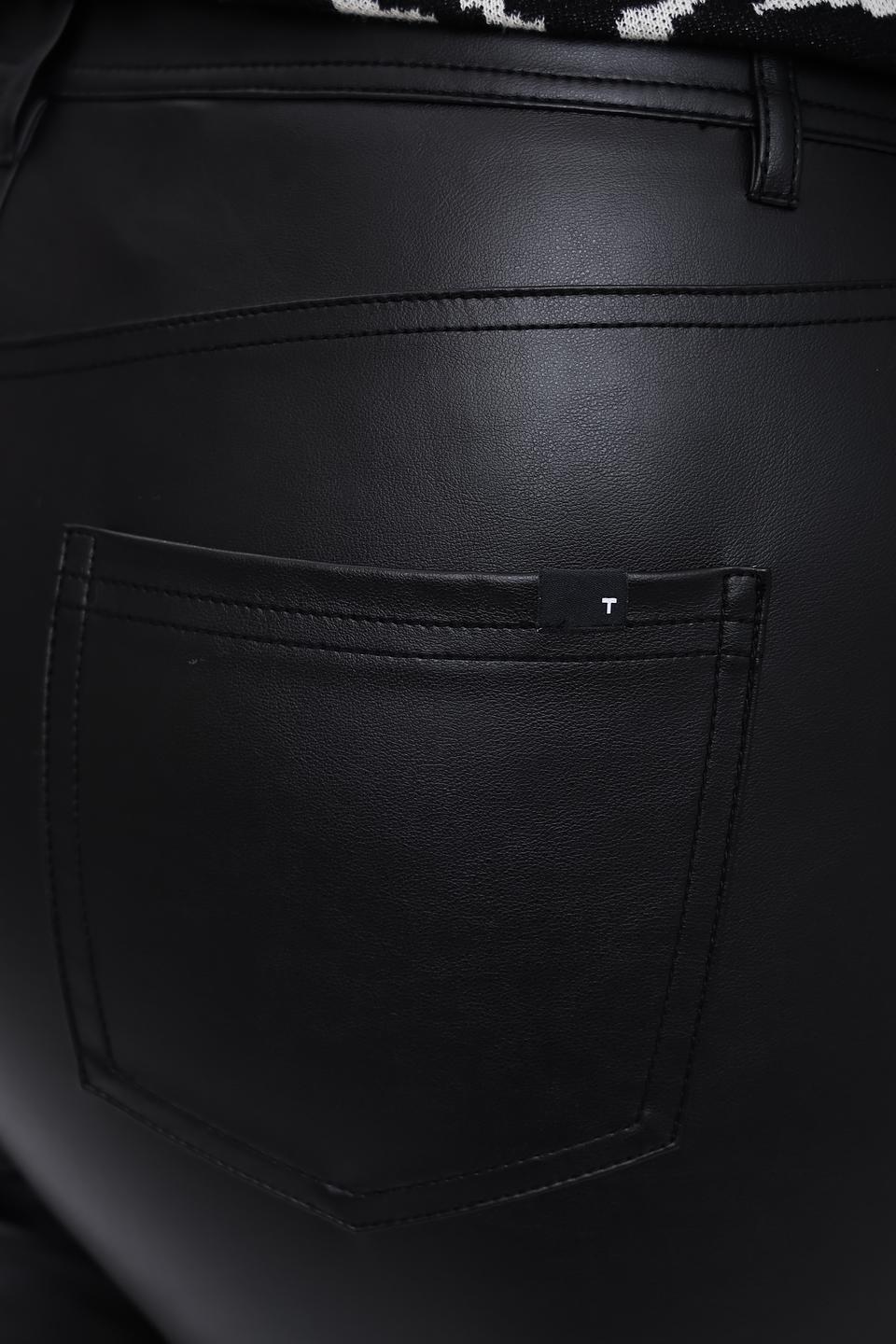 Брюки Taifun из экокожи чёрные