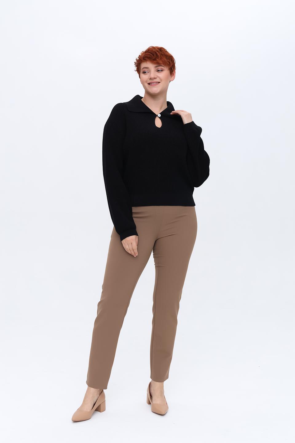 Пуловер Taifun с воротником-стойкой чёрный