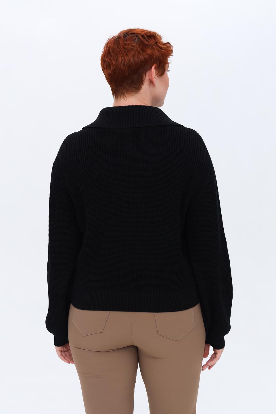 Пуловер Taifun с воротником-стойкой чёрный