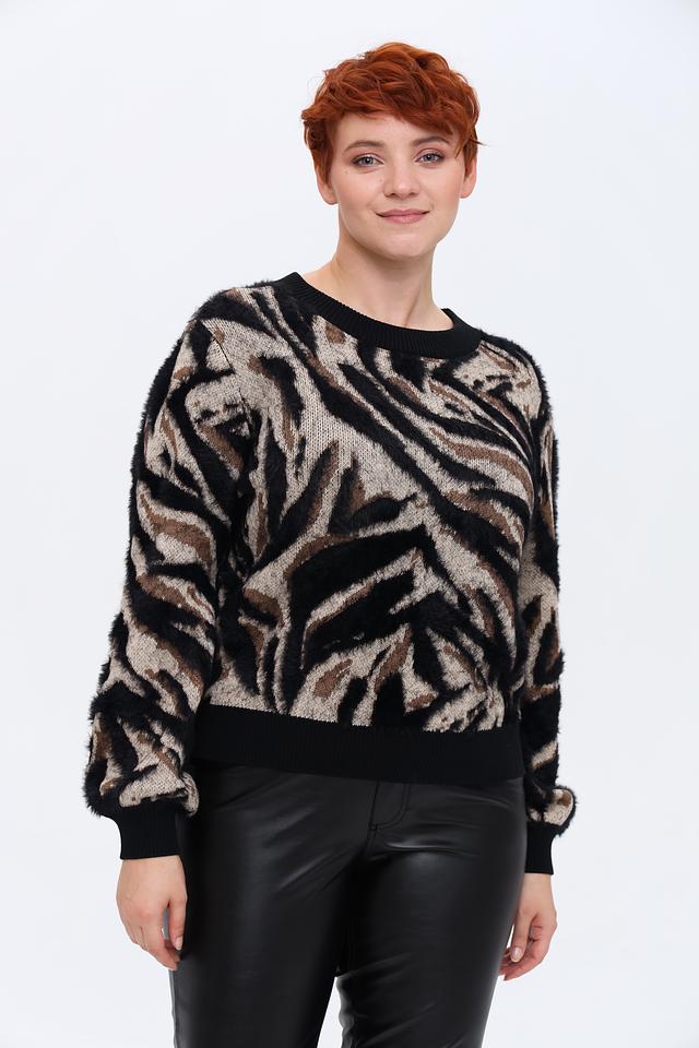 Пуловер Taifun с принтом зебра