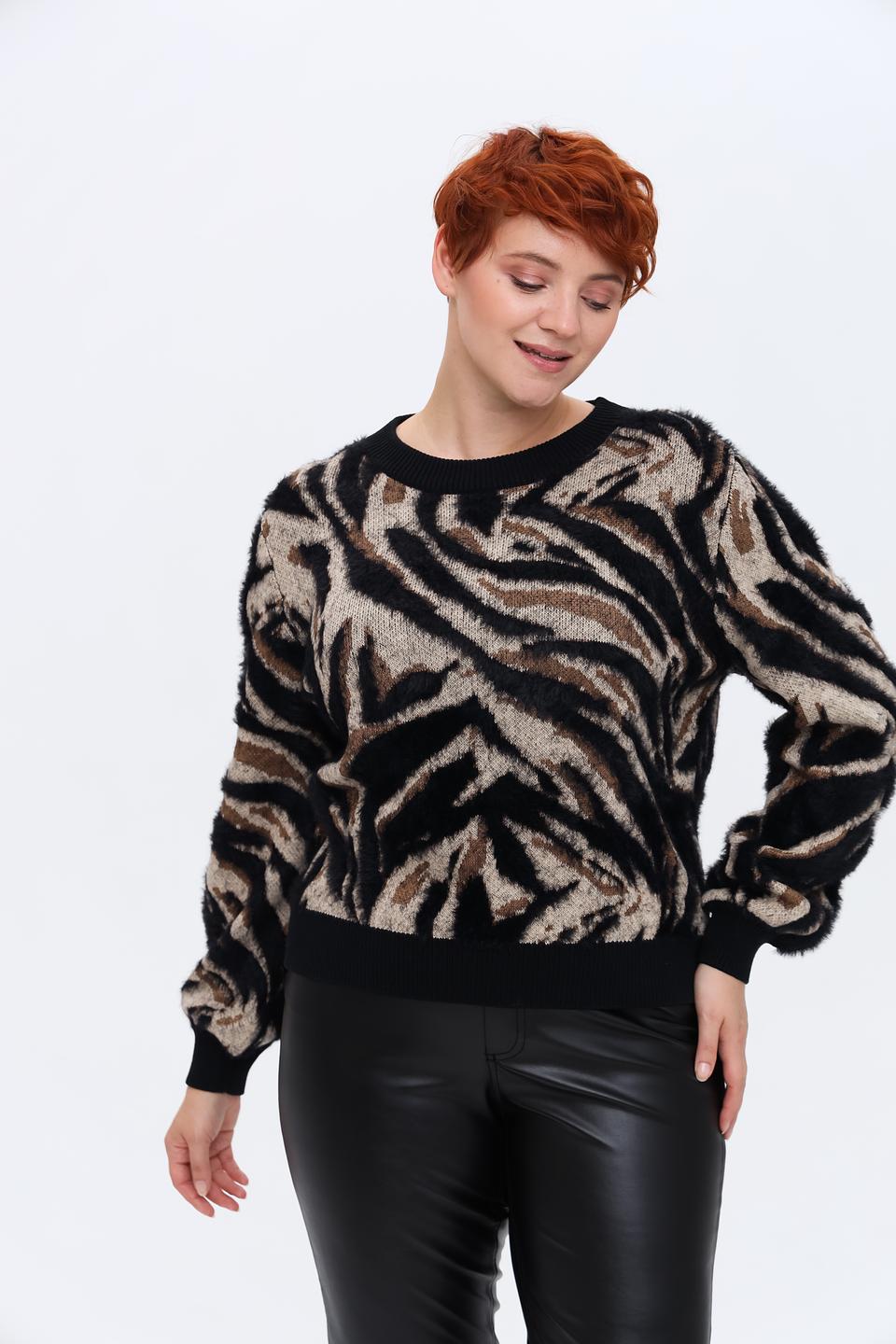 Пуловер Taifun с принтом зебра