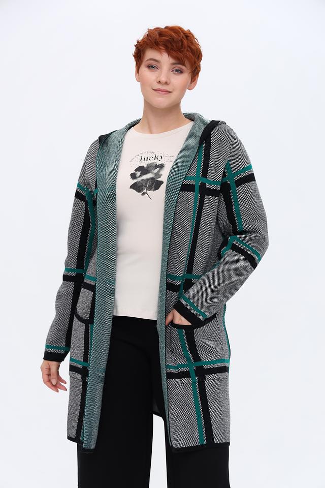 Жакет Via Appia в клетку серый