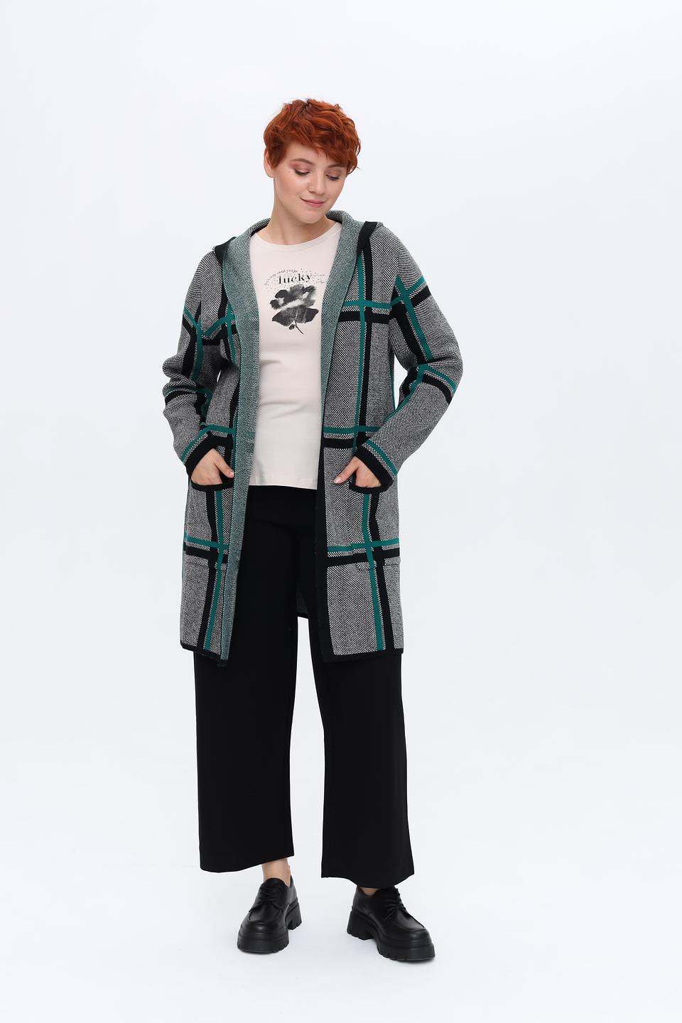 Жакет Via Appia в клетку серый