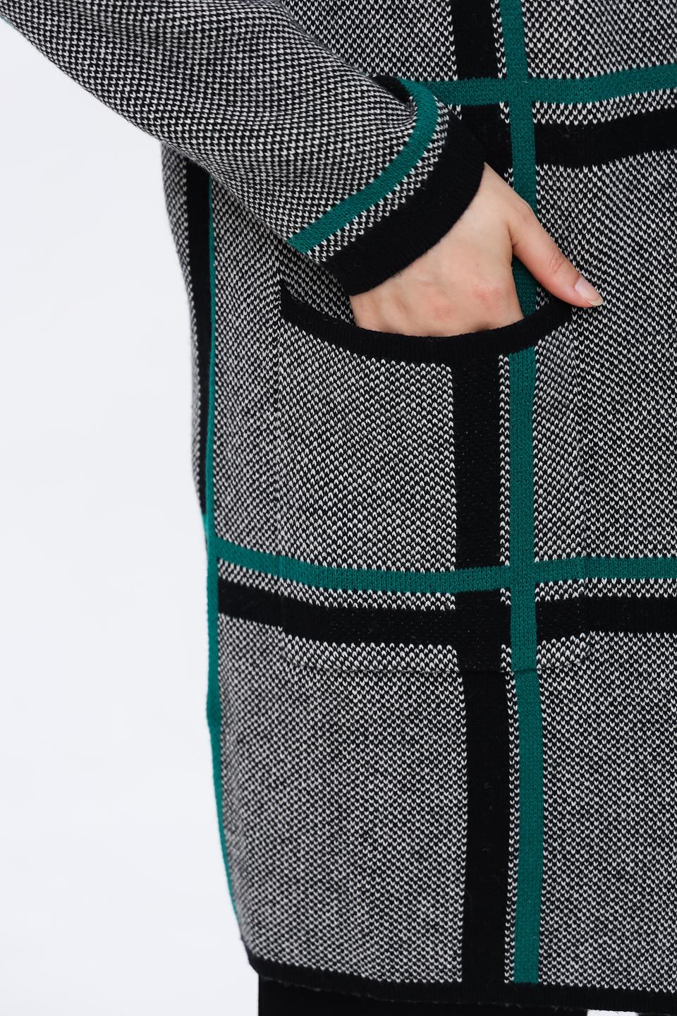 Жакет Via Appia в клетку серый