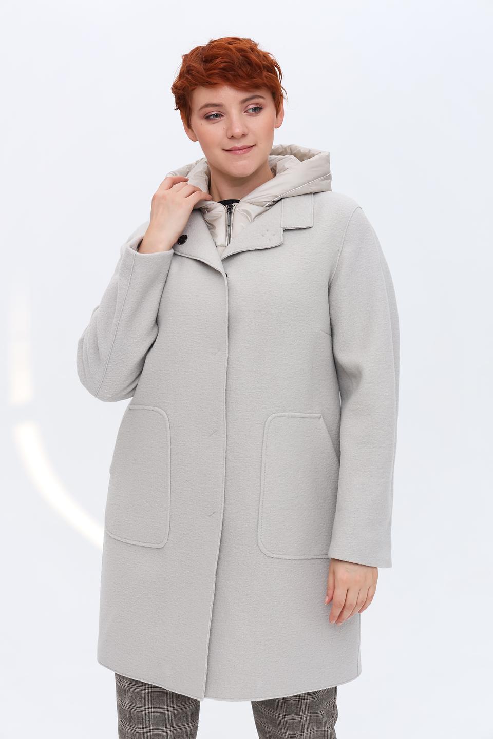 Пальто Bugatti серое с капюшоном