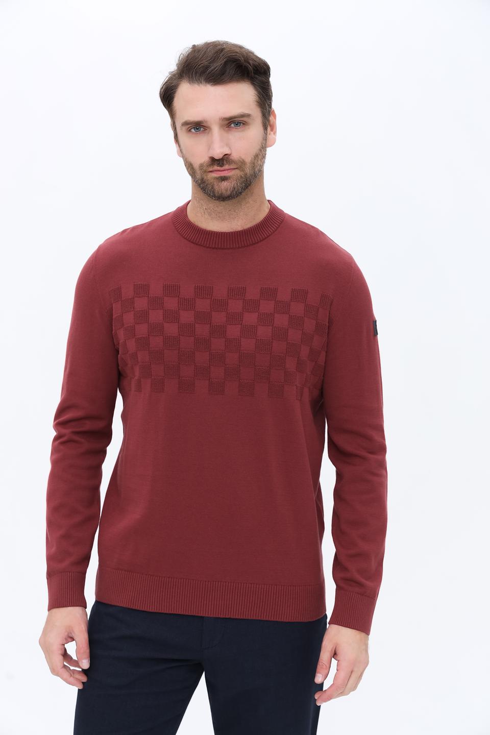 Джемпер Tom Tailor с узором бордовый