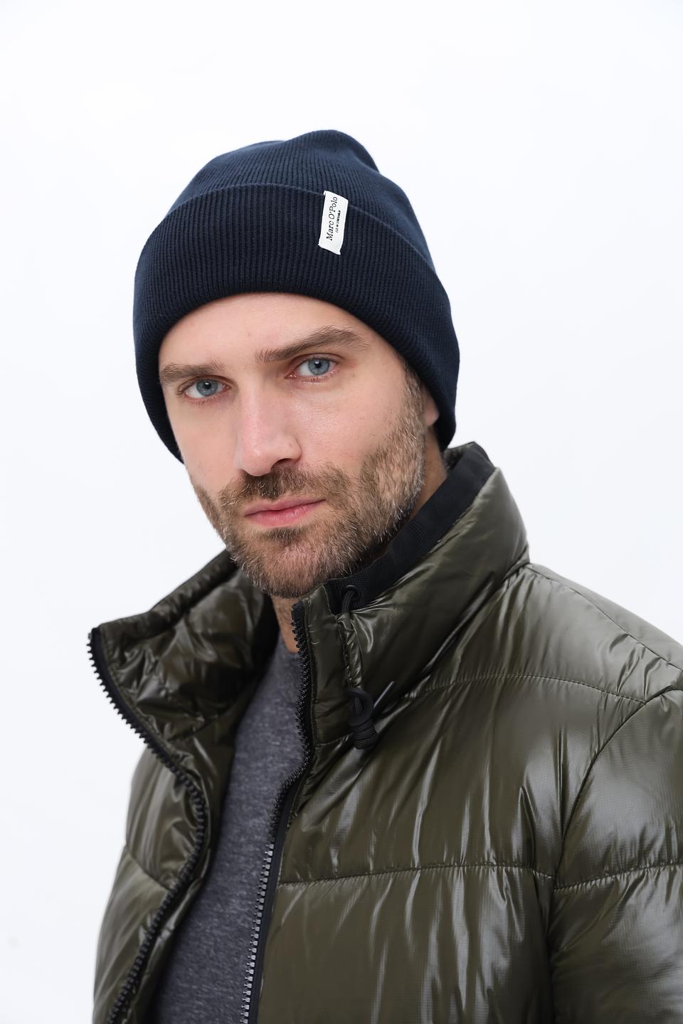 Шапка Marc O Polo вязаная тёмно-синяя