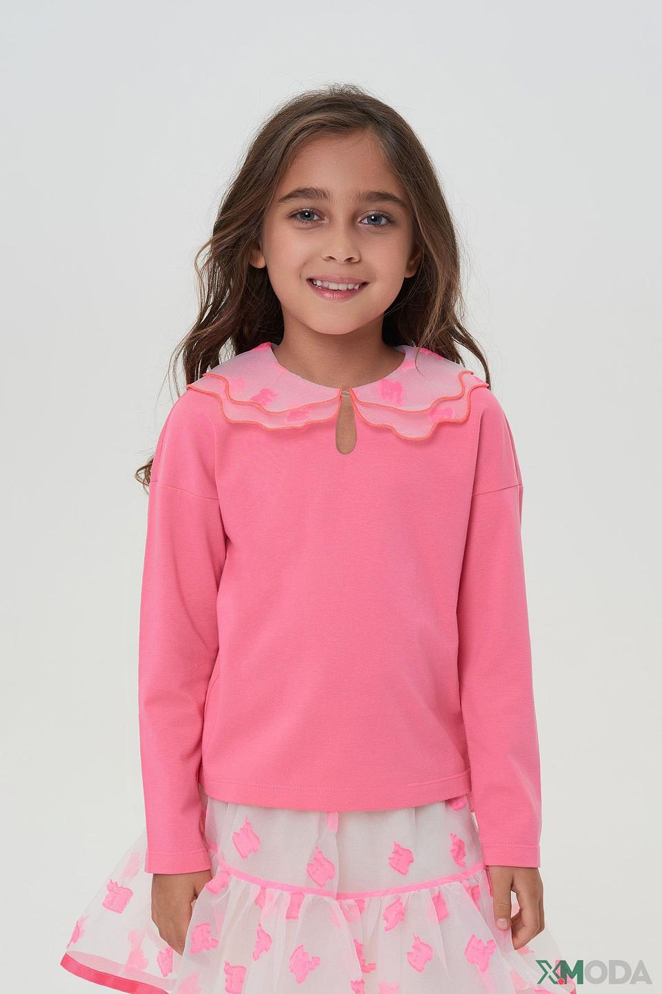 Джемпер Choupette с воротником-жабо розовый