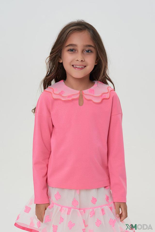 Джемпер Choupette с воротником-жабо розовый