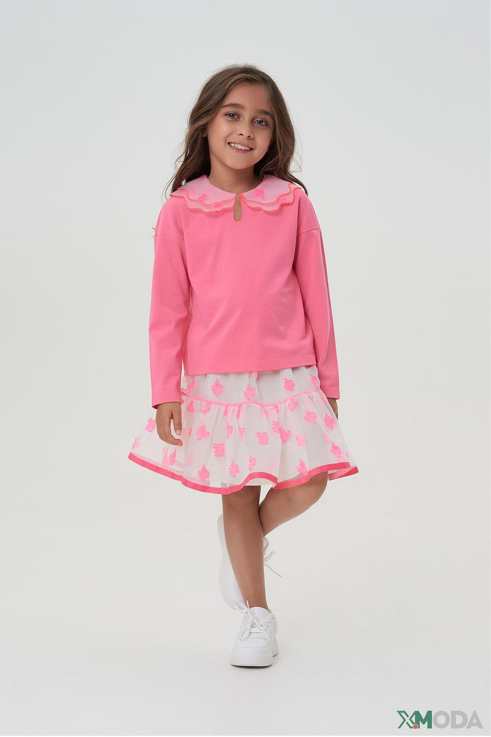 Джемпер Choupette с воротником-жабо розовый