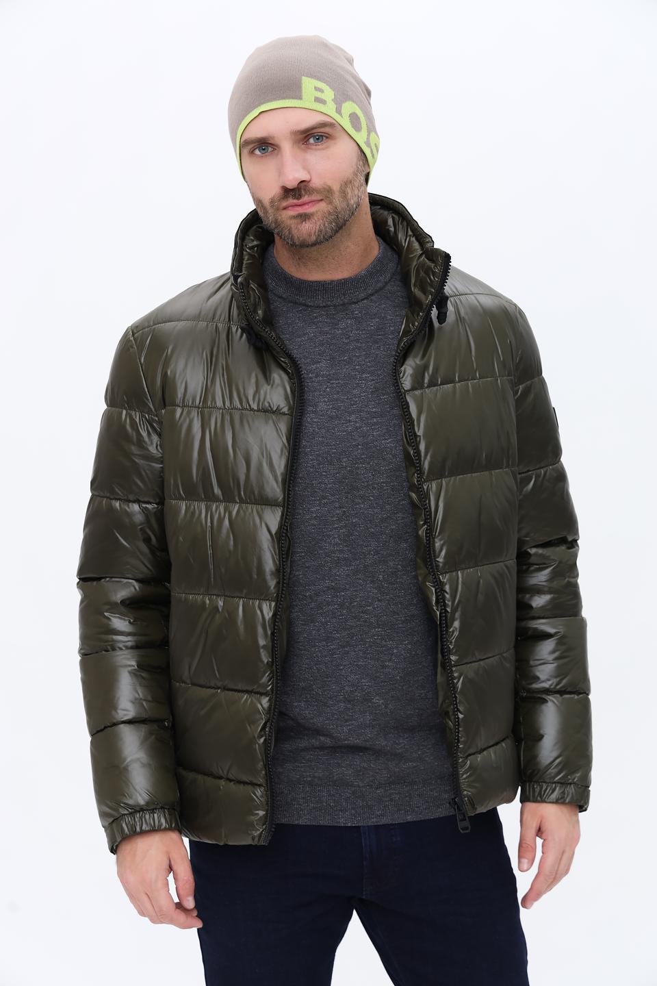 Шапка Boss Green с логотипом серая