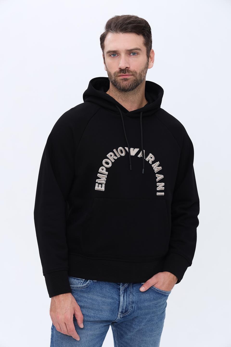 Толстовка Emporio Armani чёрная с логотипом