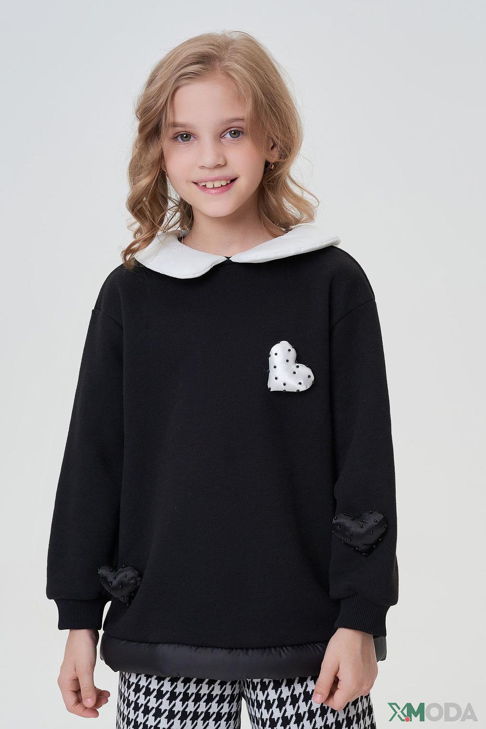 Джемпер Choupette черный с аппликацией сердце