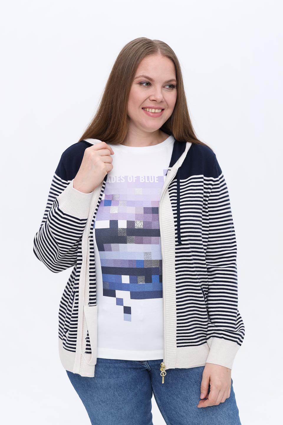 Жакет Olsen в полоску с капюшоном